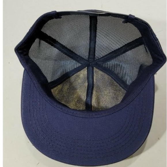 Vintage HEMCO Navy Blue Snapback Mesh Logo Patch Hat Cap Oilfield Engines - Picture 4 of 5